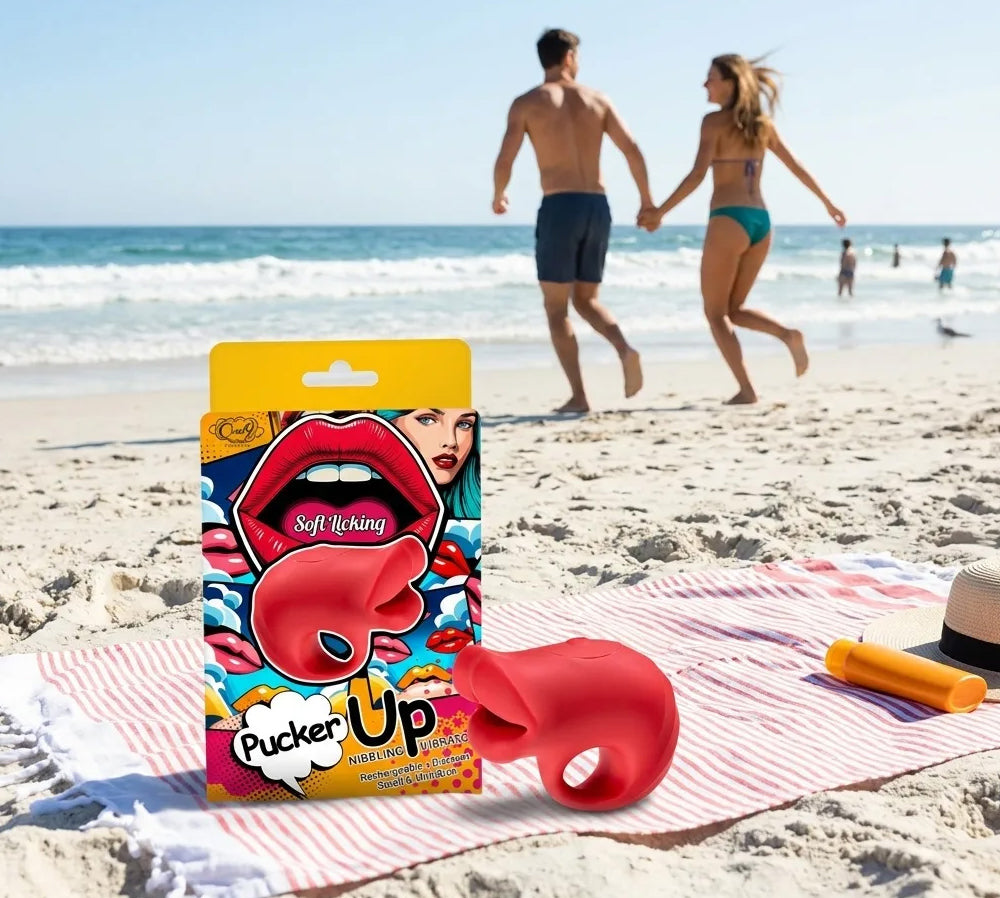 PUCKER UP LIPS WITH ERGONOMIC FINGER HOLD RED