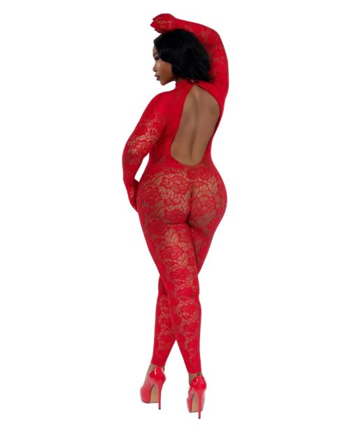 DREAMGIRL PLUS RED GLOVED BODYSTOCKING OSQ
