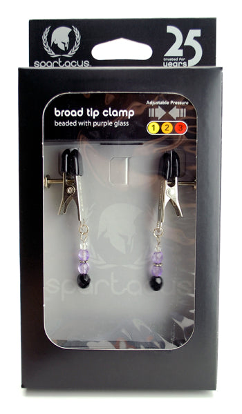 BROAD TIP CLAMP W/PURPLE BEADS