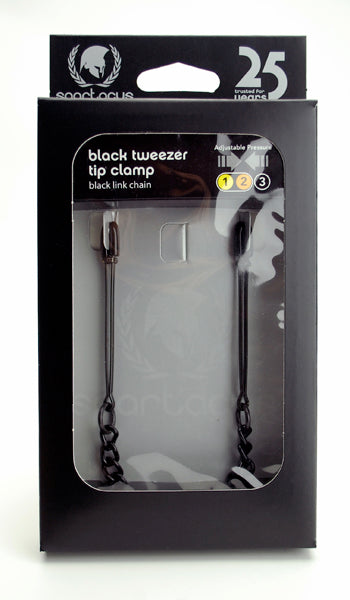 BLACK TWEEZER CLAMP W/LINK CHAIN