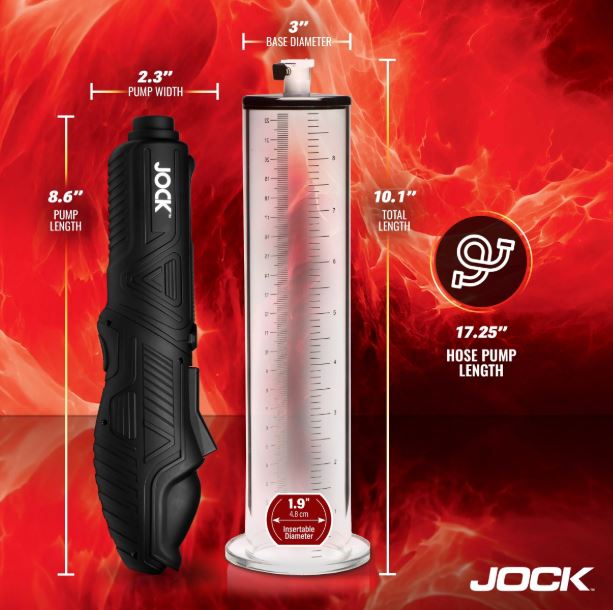 JOCK ADVANCED POWER PUMPER PENIS PUMP W/CYLINDER