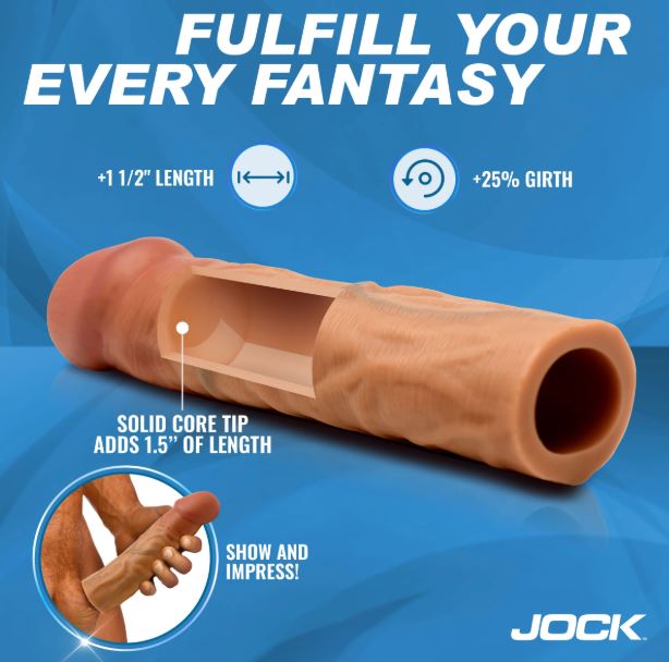 JOCK ENHANCERS 1.5IN REALISTIC PENIS EXTENSION MEDIUM
