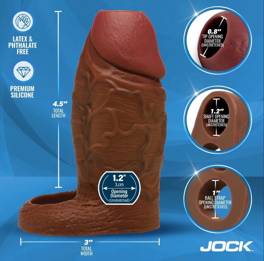 JOCK ENHANCERS PENIS ENHANCER W/ BALL STRAP DARK