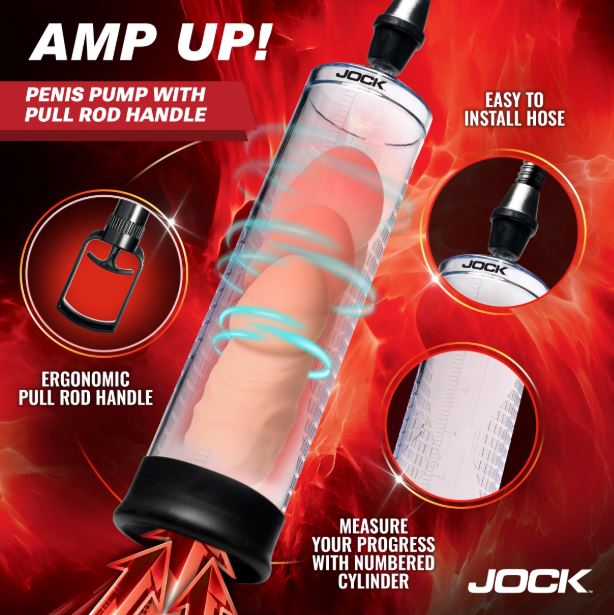 JOCK ADVANCED AMP UP PENIS PUMP W/PULL HANDLE