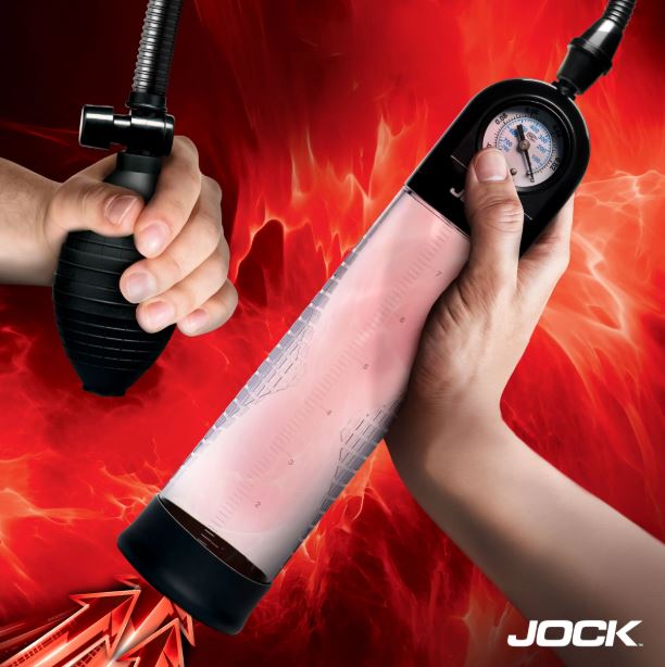 JOCK ADVANCED PUMP UP GAUGE PENIS PUMP W/BULB