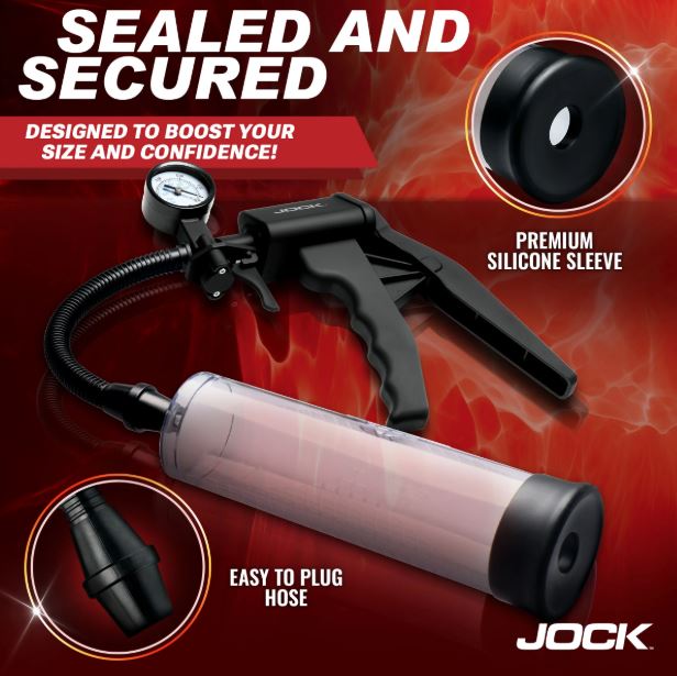 JOCK ADVANCED PUMP UP PENIS PUMP W/GAUGE &TRIGGER HANDLE