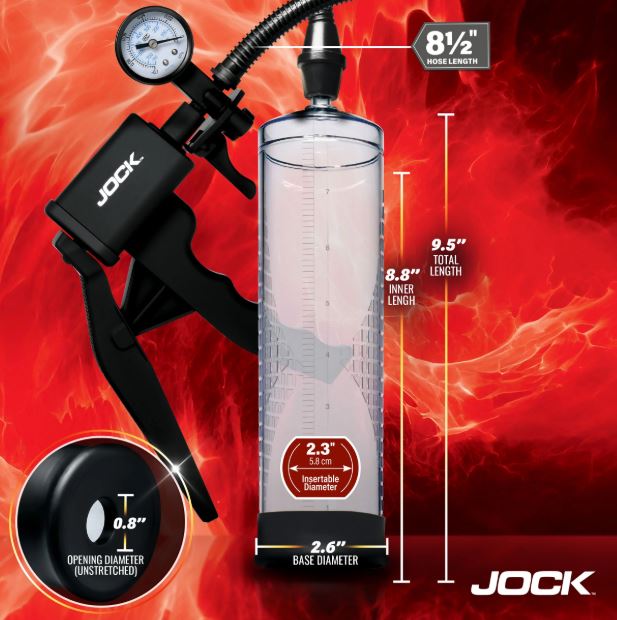 JOCK ADVANCED PUMP UP PENIS PUMP W/GAUGE &TRIGGER HANDLE