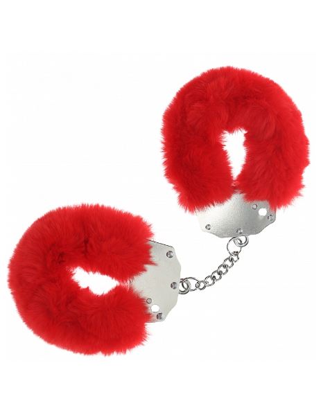 OUCH! HEAVY DUTY FLUFFY HANDCUFFS - RED