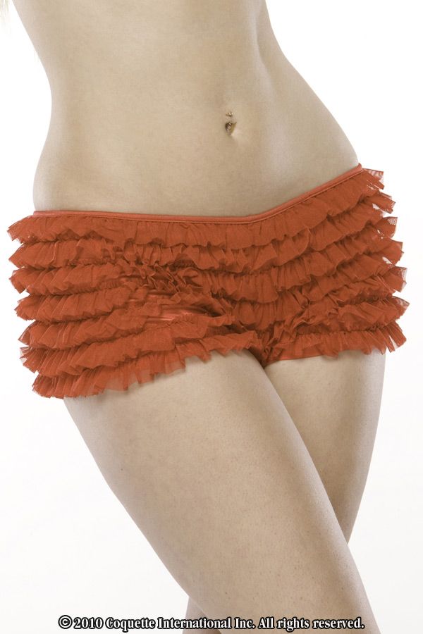 RUFFLE SHORTS W/BACK BOW RED O/S
