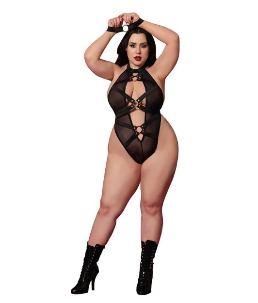 FETISH TEDDY & RESTRAINT BLACK Q/S