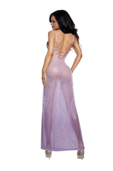OMBRE GLITTER MESH GOWN MESH GOWN LIM S/M