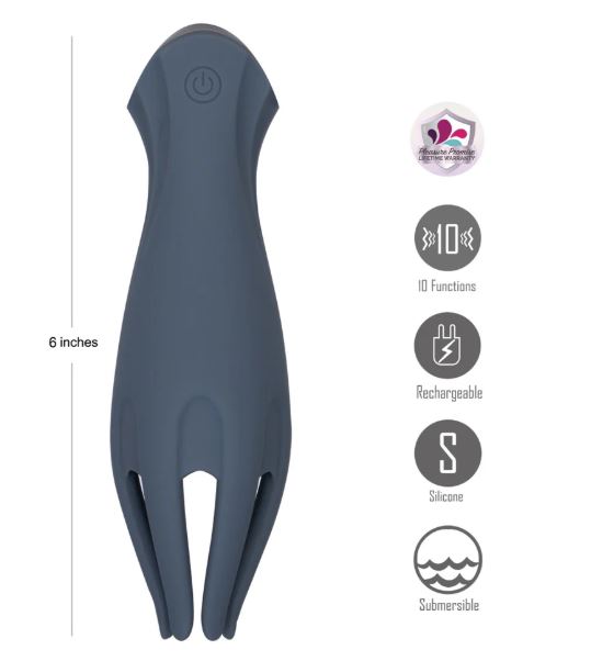LEO GREY SILICONE TICKLING VIBRATOR