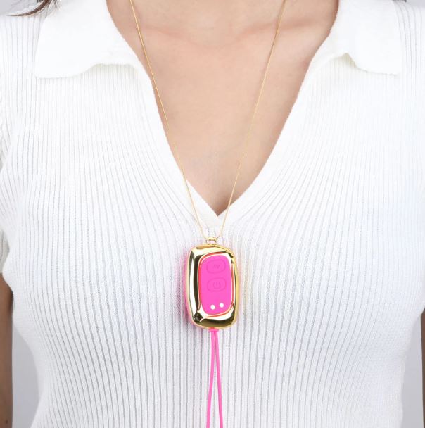 MOLLI VIBRATING NIPPLE CLAMPS & NECKLACE PINK
