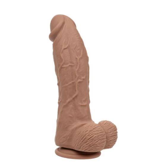 STUDS RECHARGEABLE VIBRATING 9.5 SUCTION CUP DILDO ENERGY BROWN"