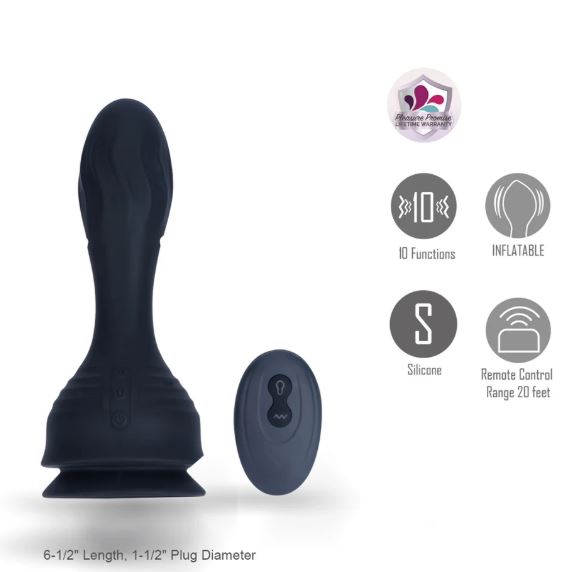 MAVERICK 10 FUNCTION INFLATABL ANAL PLUG BLACK