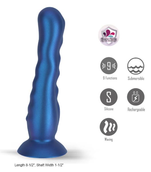 AURORA 9 FUNCTION LIQUID SILICONE DONG BLUE
