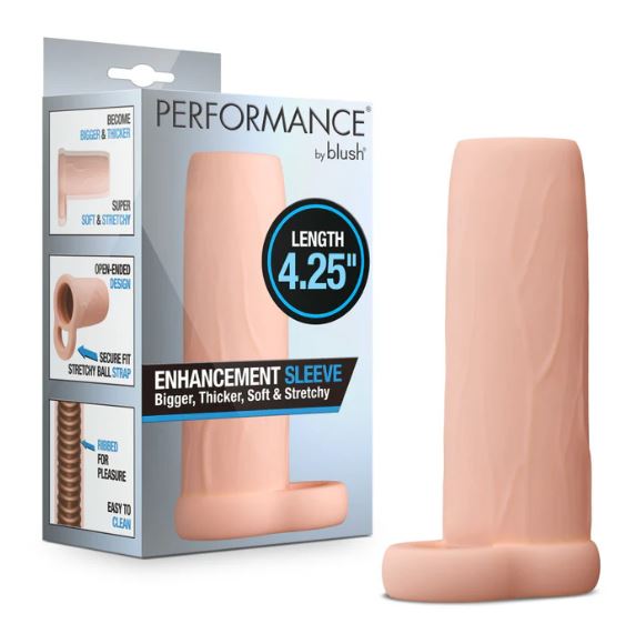 PERFORMANCE PENIS EXTENDER ENHANCEMENTE SLEEVE 4.25 VANILLA"