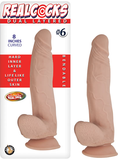 Real Cocks Dual-Layered #6 Flesh Curved 8"