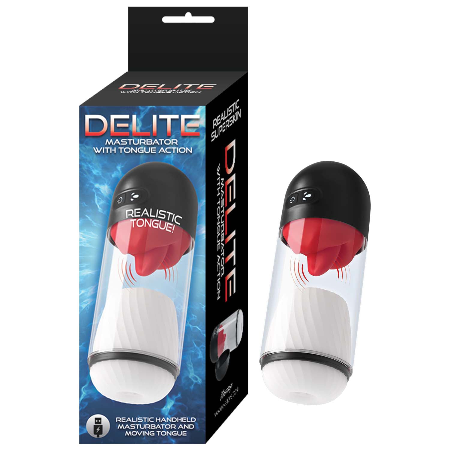 Delite Masturbator With Tongue Action – White