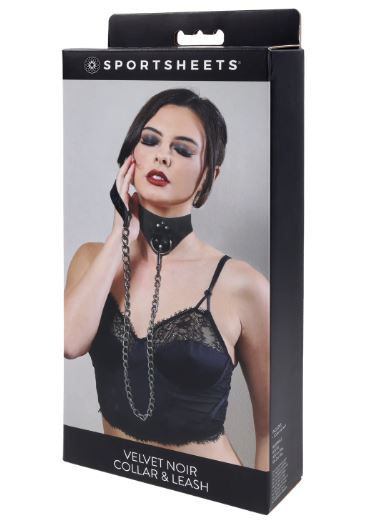 VELVET NOIR COLLAR & LEASH