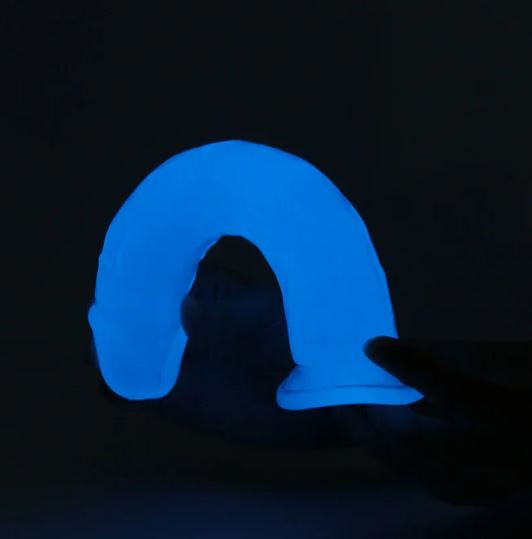 GLOW IN THE DARK PERIWINKLE PEEN DILDO 8.5 "