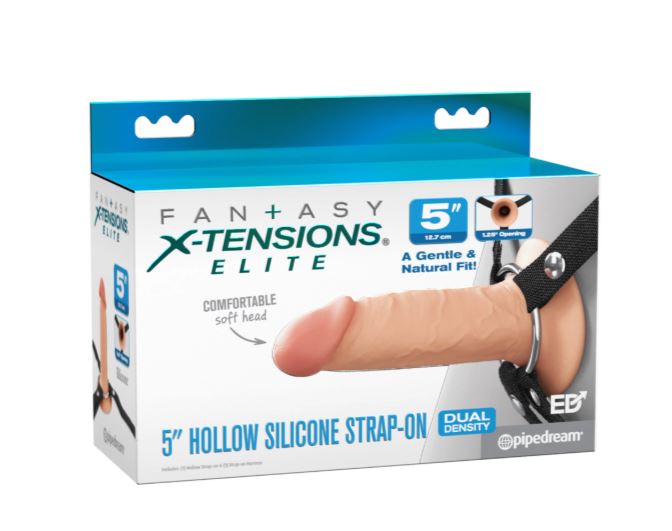 Fantasy X-Tensions Elite 5" Hollow Strap-On – Light