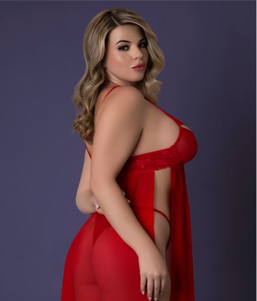Rush Baby Doll & G-Set – Red, 2XL
