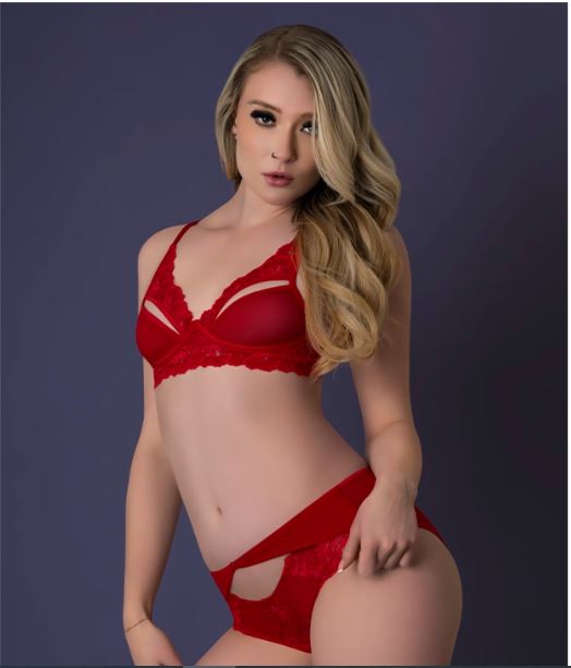 Rush Bra & Panty Set – Red, M