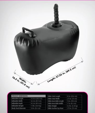 Fetish Fantasy S/ Body Dock Inflatable Love Seat – Black