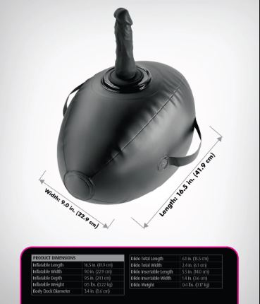 Fetish Fantasy S/ Body Dock Inflatable Love Ball – Black