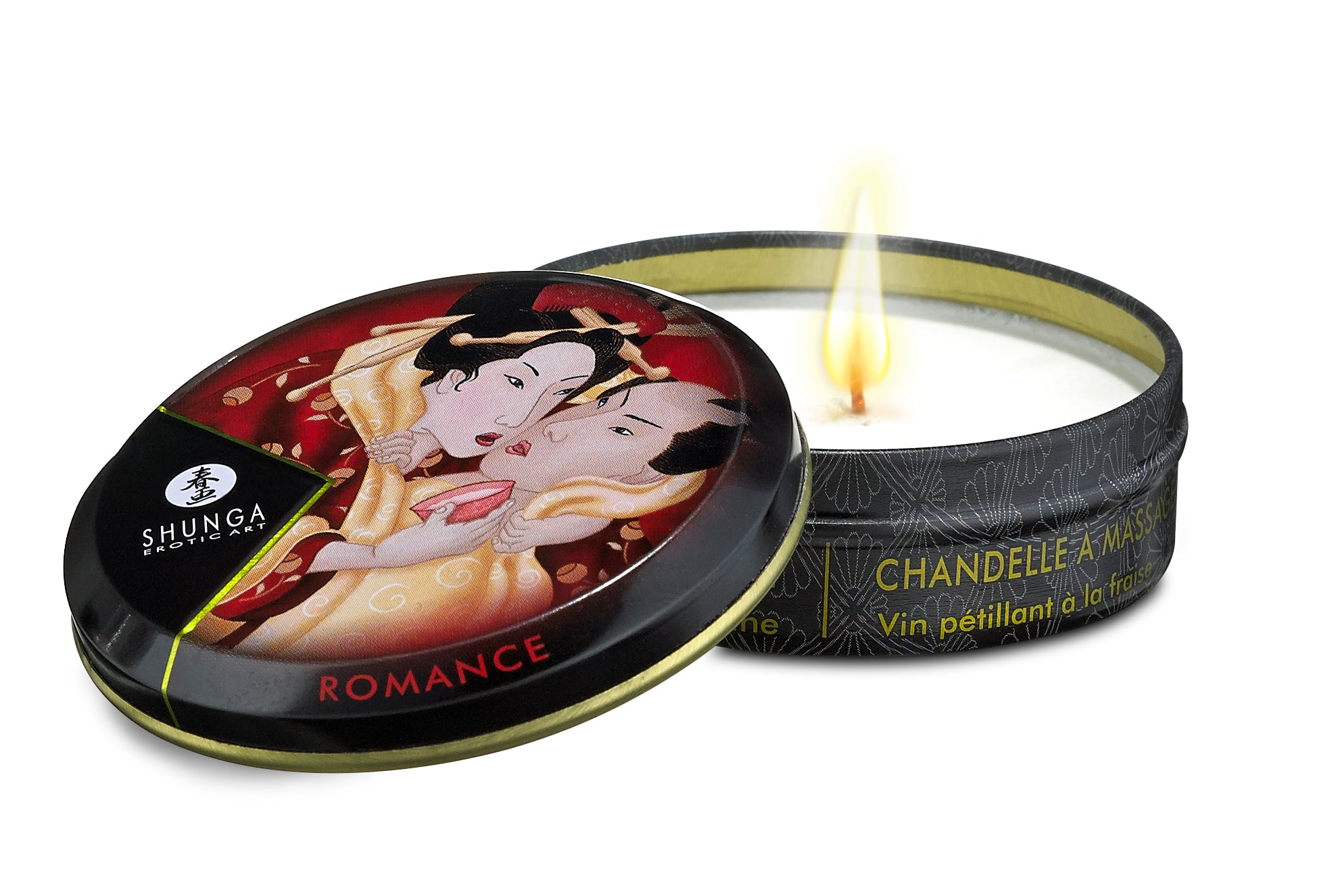 MINI MASSAGE CANDLE ROMANCE/ SPARKLING STRAWBERRY WINE 1 OZ