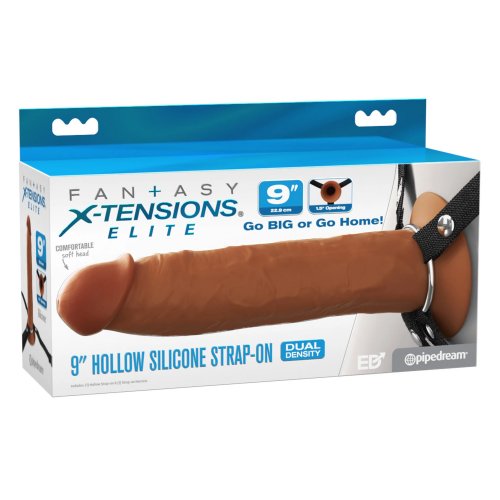 Fantasy X-Tensions Elite 9" Hollow Strap-On – Brown