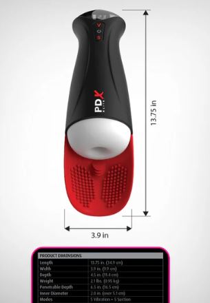 PDX Elite Fuck-O-Matic Pro XL – White/Red