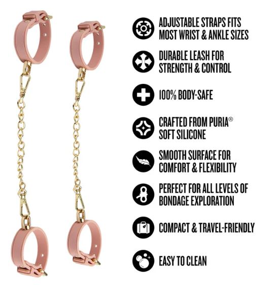 TEMPTASIA ARDOR WRIST & ANKLE RESTRAINTS PINK