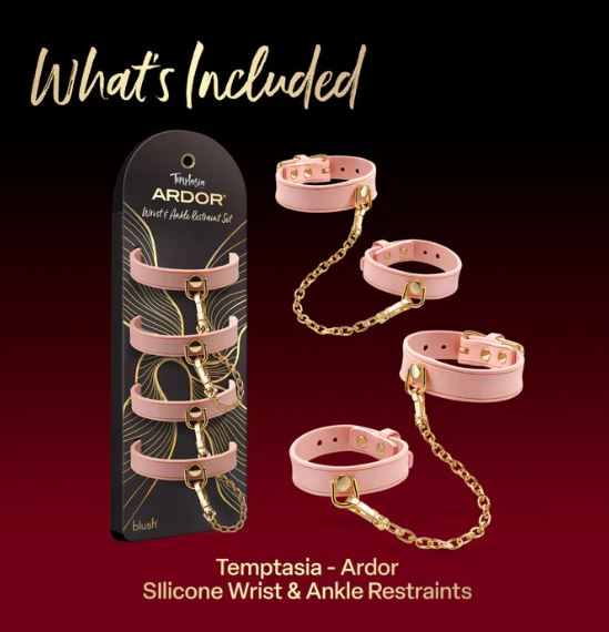 TEMPTASIA ARDOR WRIST & ANKLE RESTRAINTS PINK