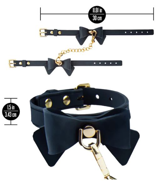 TEMPTASIA ARDOR WRIST & ANKLE RESTRAINTS BLACK W/BOW