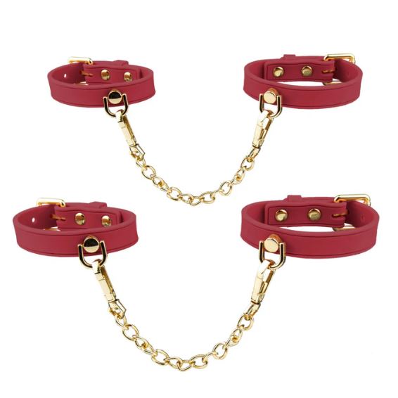 TEMPTASIA ARDOR WRIST & ANKLE RESTRAINTS BLACK RED