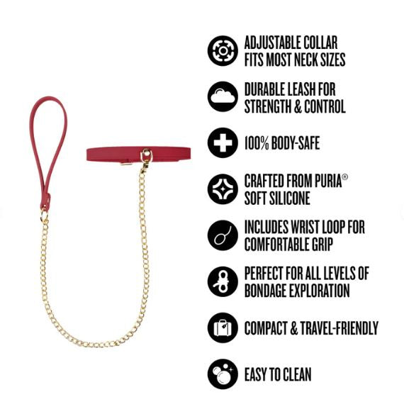 TEMPTASIA ARDOR COLLAR & LEASH RED