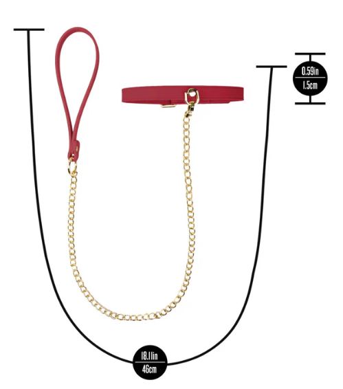 TEMPTASIA ARDOR COLLAR & LEASH RED