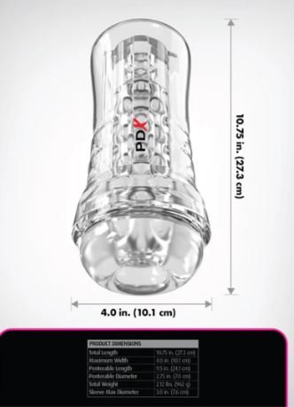 PDX Elite ViewTube See-Through EZ/Grip Stroker – Clear
