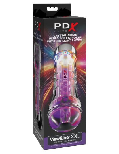 PDX Elite ViewTube XXL See-Through EZ/Grip LED Stroker – Clear