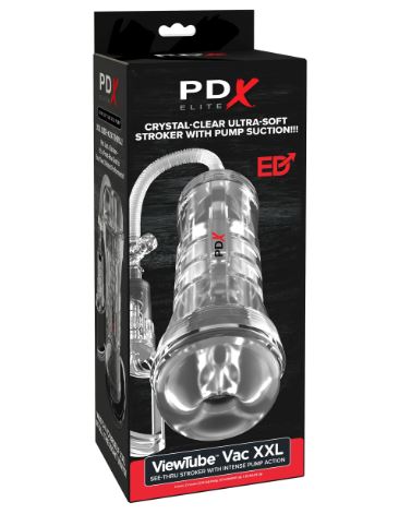 PDX Elite ViewTube VAC XXL Pump See-Through EZ Grip Stroker