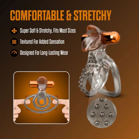 STAY HARD VIBRATING COCK RING SET W/SLEEVE