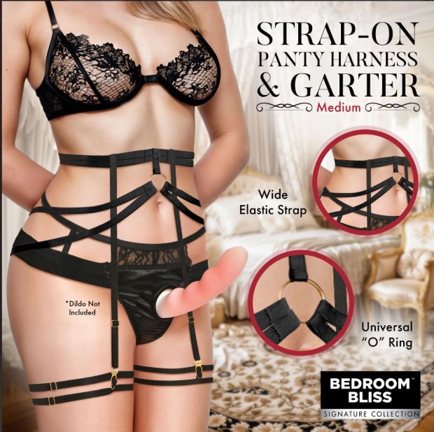 BEDROOM BLISS BELLE STRAP-ON HARNESS & GARTER LARGE