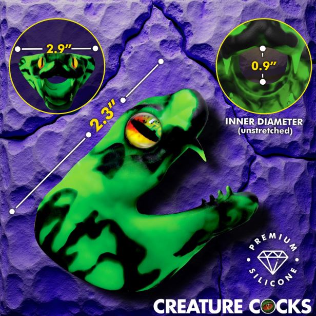 CREATURE COCK MASTER COBRA SILICONE COCK RING GREEN