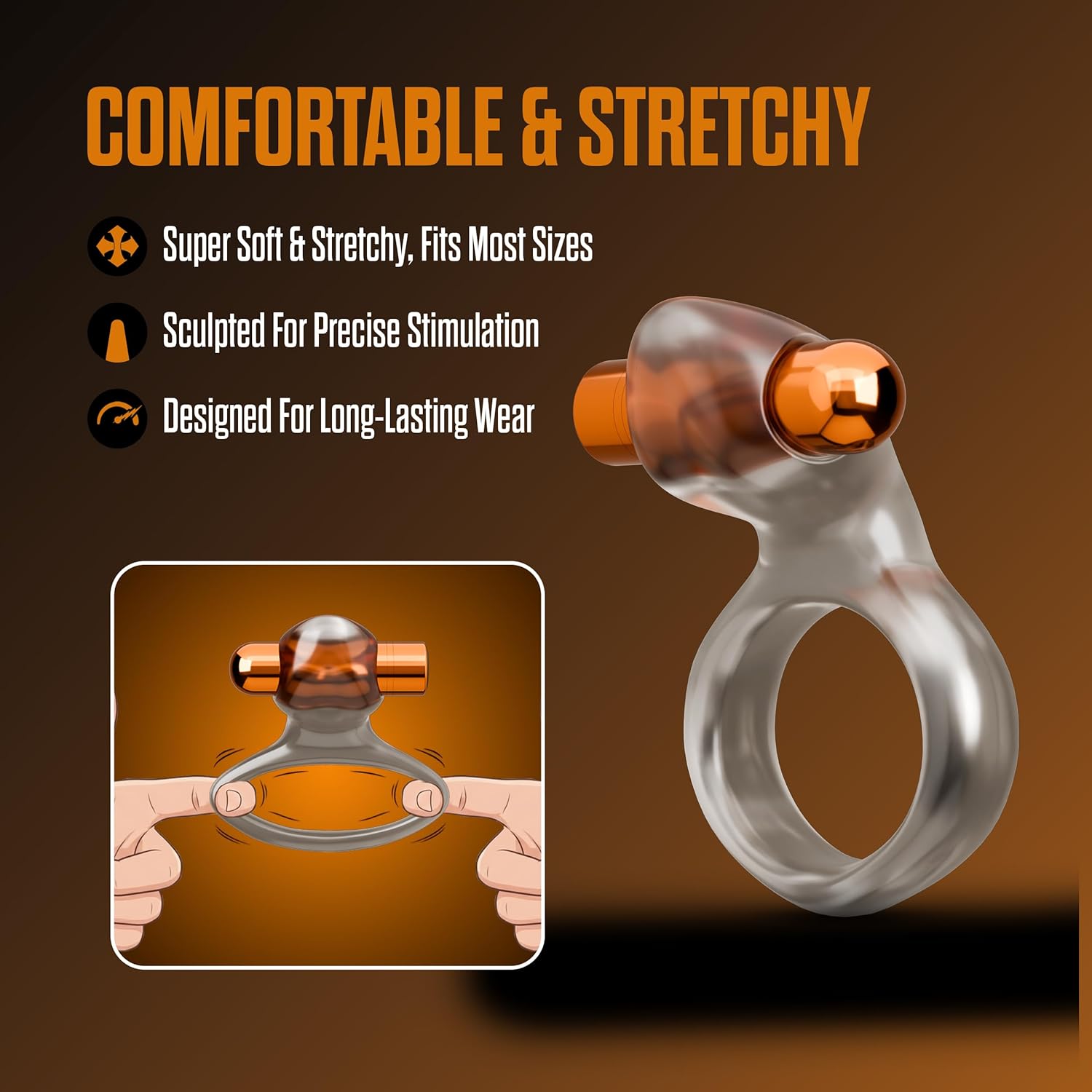 STAY HARD VIBRATING COCK RING SET W/SLEEVE