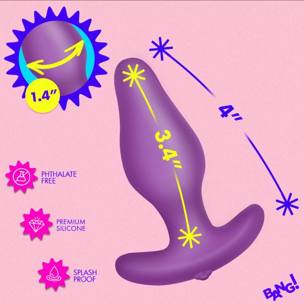 VIBRATING SILICONE BUTT PLUG W/DIGITAL REMOTE