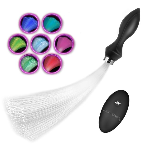 VIBRATING SILICONE FIBER OPTICAL BUTT PLUG