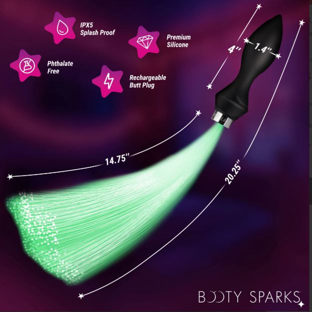 VIBRATING SILICONE FIBER OPTICAL BUTT PLUG
