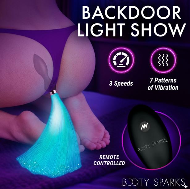 VIBRATING SILICONE FIBER OPTICAL BUTT PLUG